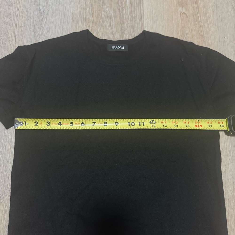 NAADAM 100% Cashmere Basic Black Short Sleeve Swe… - image 4